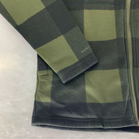 Under Armour Men's ColdGear Full Zip Plaid Jacket Green Black Size S - Picture 9 of 15